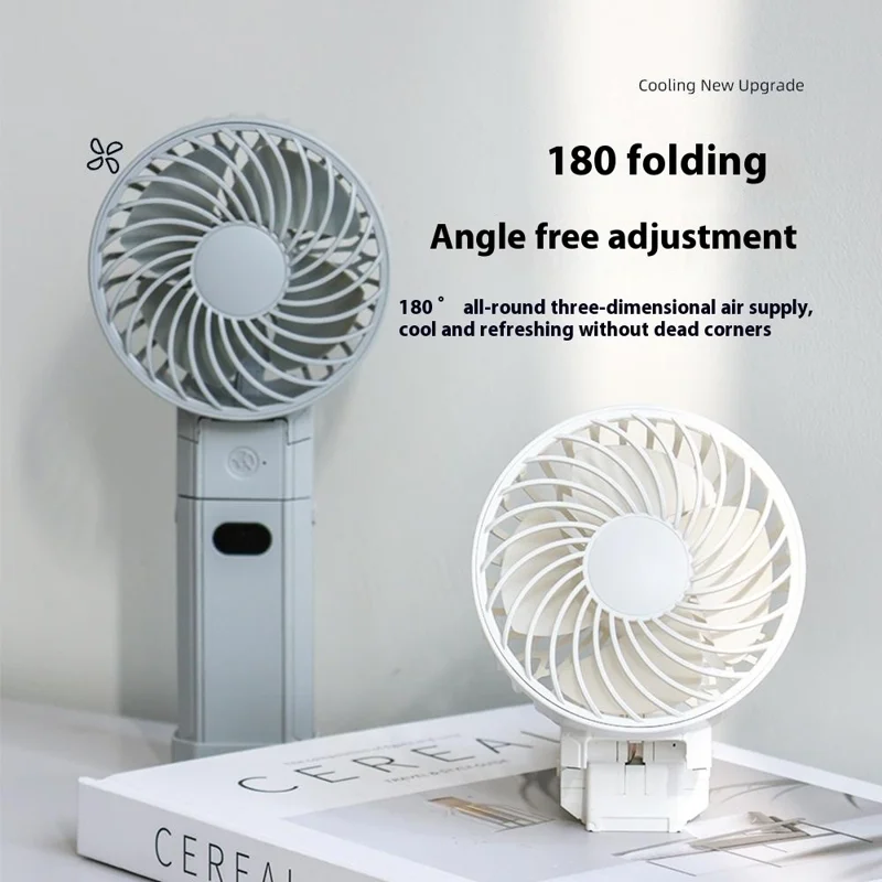 RD10 Handheld Foldable Fan Summer Cooler with Power Bank Function - White