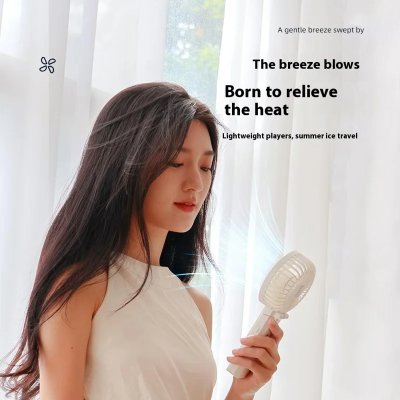 RD10 Handheld Foldable Fan Summer Cooler with Power Bank Function - White