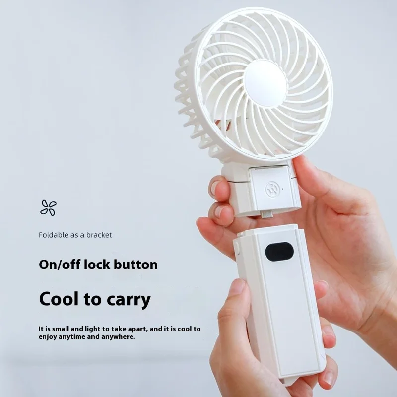 RD10 Handheld Foldable Fan Summer Cooler with Power Bank Function - White