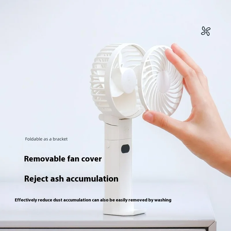 RD10 Handheld Foldable Fan Summer Cooler with Power Bank Function - White