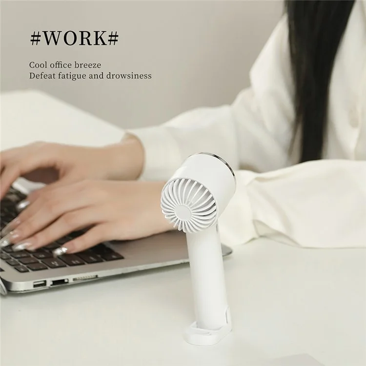 U26 Handheld Desk Mini Fan Strong Airflow Cooling Fan Rechargeable Summer Cooler - Blue