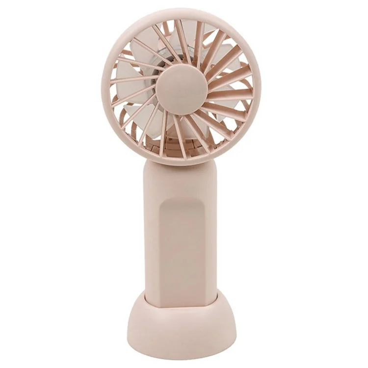 Portable Handheld Fan 3 Speeds Adjustable Low Noise Mini Desk Fan with Detachable Base - Pink