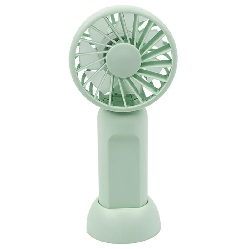 Portable Handheld Fan 3 Speeds Adjustable Low Noise Mini Desk Fan with Detachable Base - Green