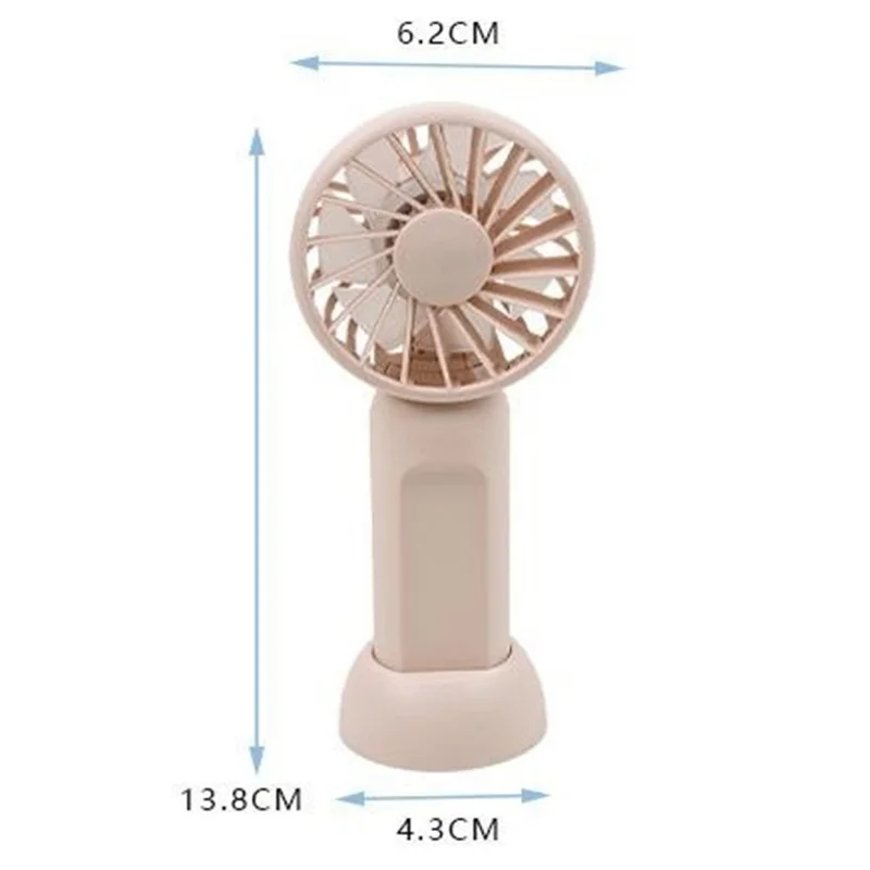 Bærbar håndventilator med 3 hastigheder, justérbar, lavstøjs, mini skrivebordsventilator med aftagelig fod – Blå