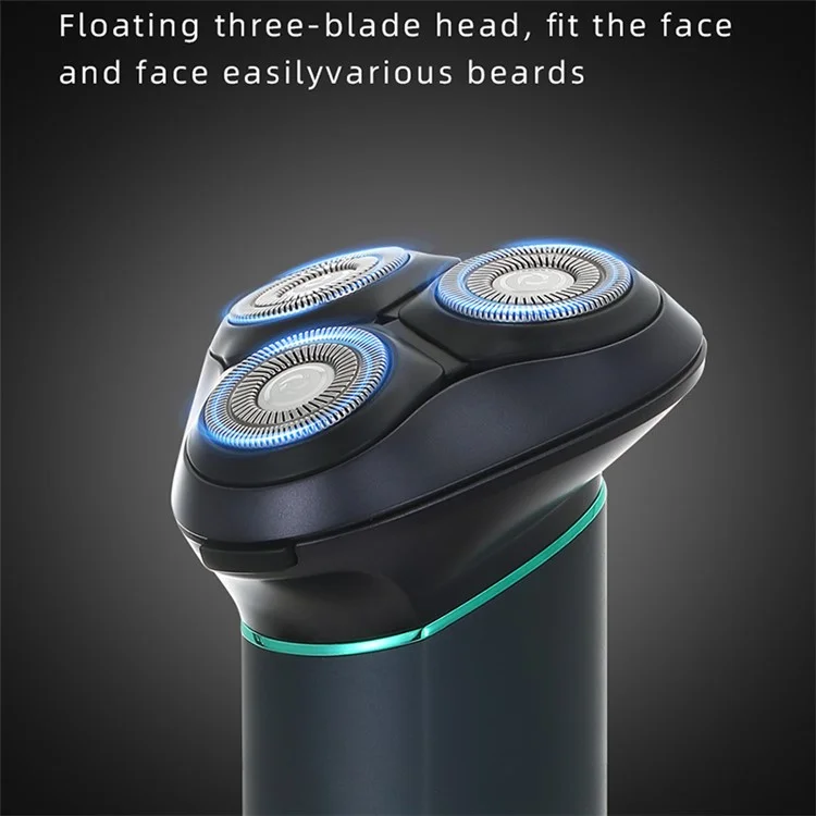Rasoir électrique intelligent rechargeable par USB VGR V-310 à trois têtes avec affichage numérique LCD