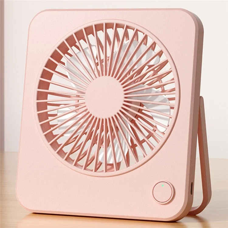 Ventilateur de bureau ultra-fin W70 USB rechargeable Silencieux Ventilateur portable à main avec batterie 1200mAh - Rose