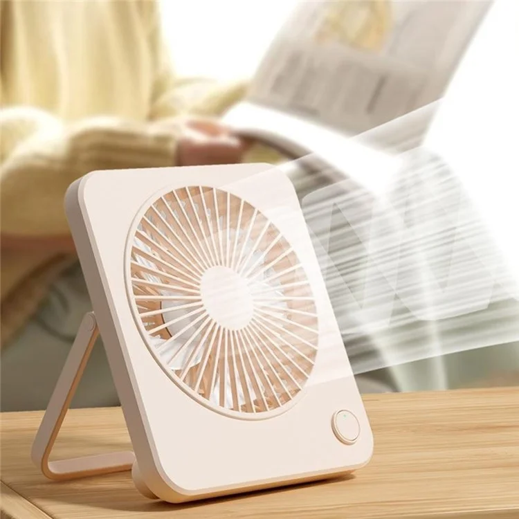 Ventilateur de bureau ultra-fin W70 USB rechargeable Silencieux Ventilateur portable à main avec batterie 1200mAh - Rose