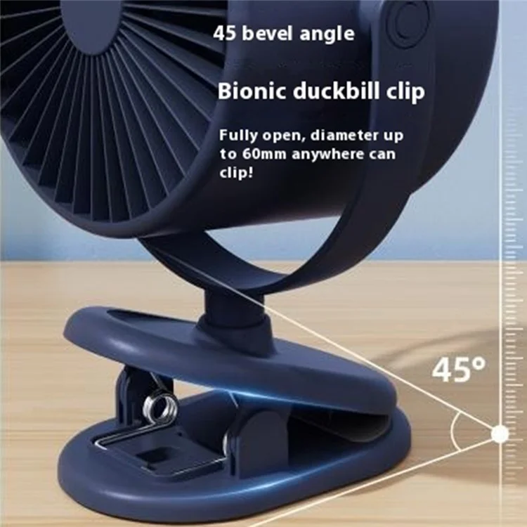 T30 Portable Desktop Fan 3600mAh USB Rechargeable Digital Display Clip-On Personal Fan 6 Speeds - Pink
