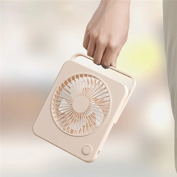 W70 Ultra Thin Desktop Mini Fan USB Charging 3 Speeds Cooling Fan with Foldable Stand - Pink