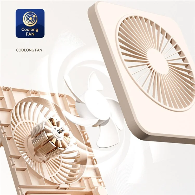 W70 Ultra Thin Desktop Mini Fan USB Charging 3 Speeds Cooling Fan with Foldable Stand - Pink