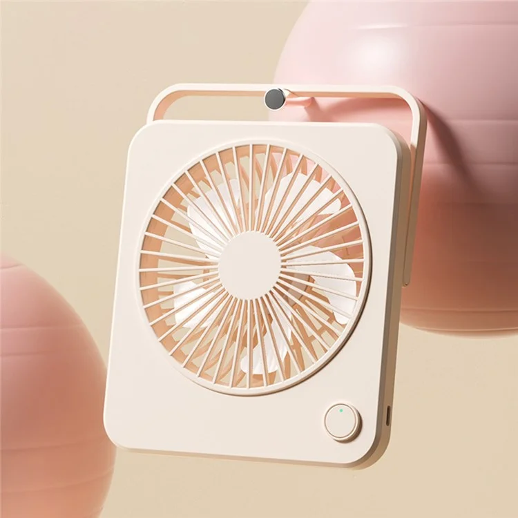 W70 Ultra Thin Desktop Mini Fan USB Charging 3 Speeds Cooling Fan with Foldable Stand - Pink