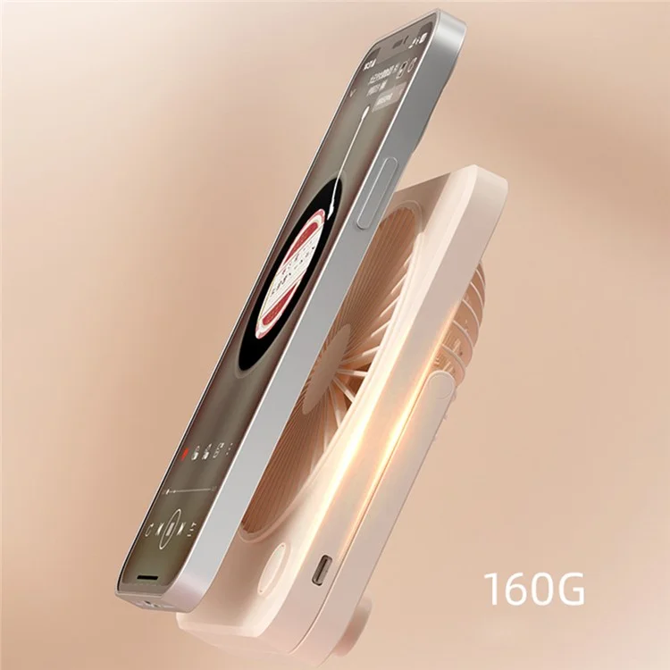 W70 Ultra Thin Desktop Mini Fan USB Charging 3 Speeds Cooling Fan with Foldable Stand - Pink