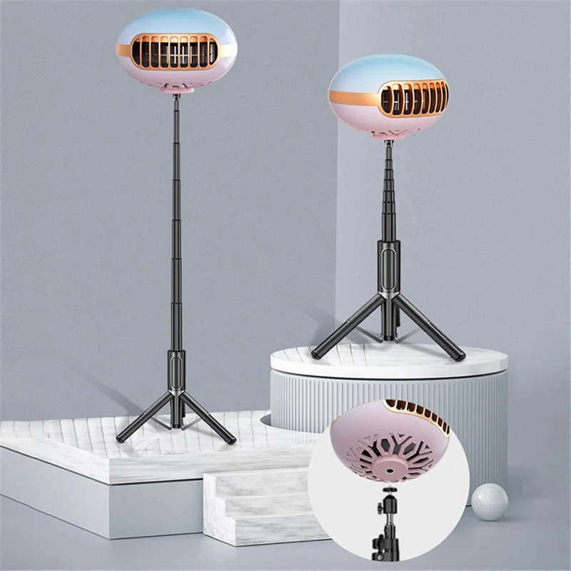 Wandelwagen Draagbare Ventilator met Klem USB Oplaadbare Handventilator met Octopus Statief - Lollykleur