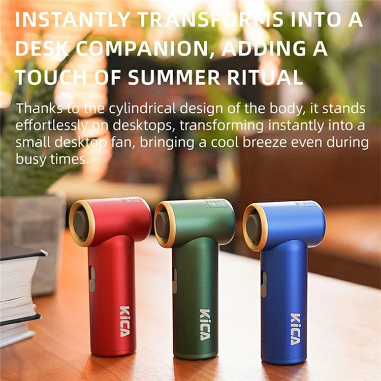 KICA Mini Ventilatore a turbina portatile ad alta velocità Soffiatore ricaricabile multifunzione per rimozione polvere - Verde