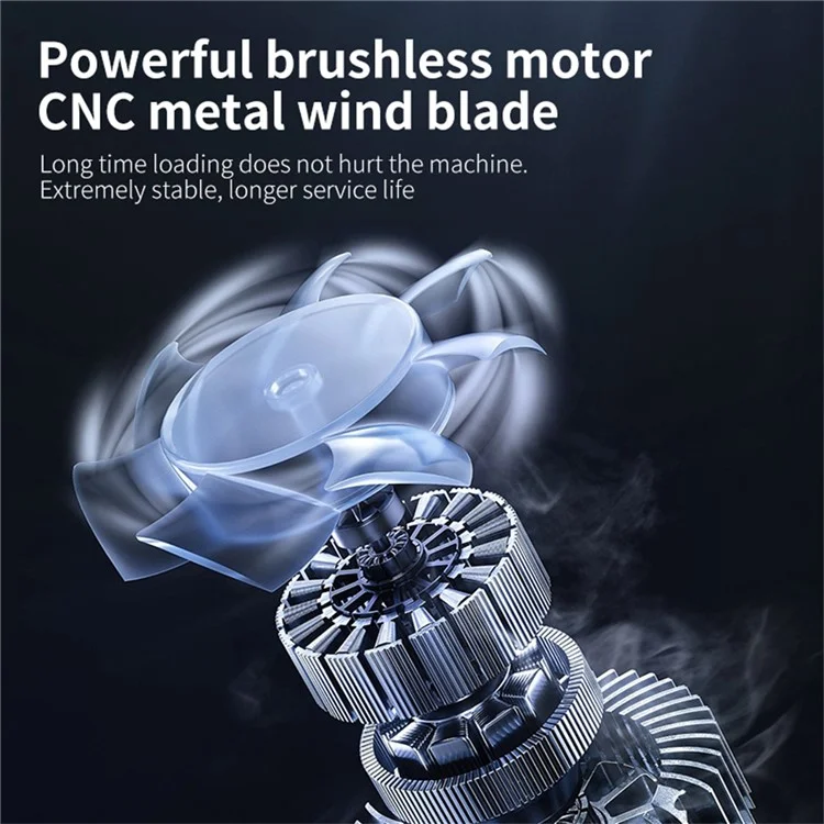 K802 Ventilateur portable à turbine haute vitesse de 130 000 tr/min à 100 vitesses, sans fil et portable pour l'extérieur - Blanc