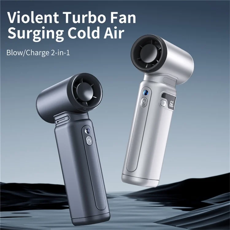 K802 Ventilateur portable à turbine haute vitesse de 130 000 tr/min à 100 vitesses, sans fil et portable pour l'extérieur - Blanc