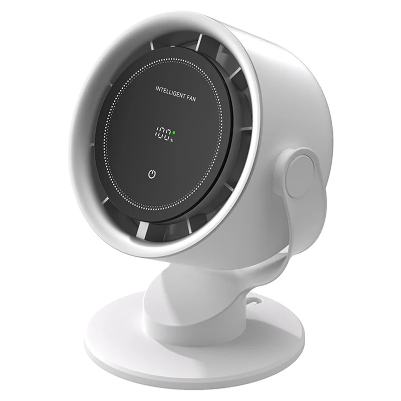 K804 Touch Screen Desktop Fan 100 Speeds Adjustable Cooling Fan with Digital Display - White