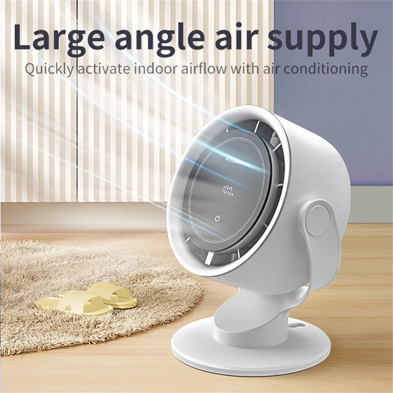 K804 Touch Screen Desktop Fan 100 Speeds Adjustable Cooling Fan with Digital Display - White