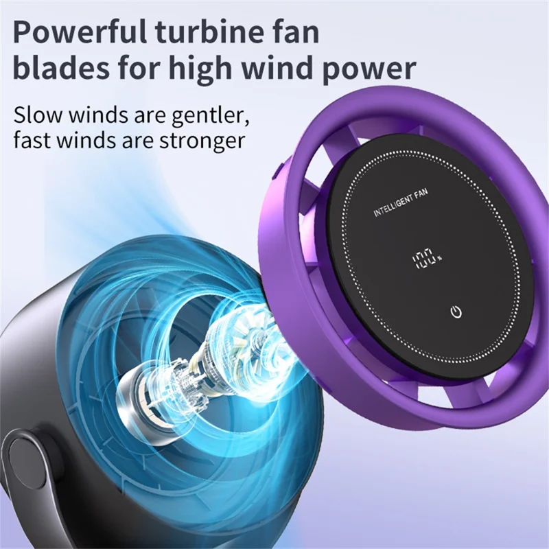 K804 Touch Screen Desktop Fan 100 Speeds Adjustable Cooling Fan with Digital Display - White