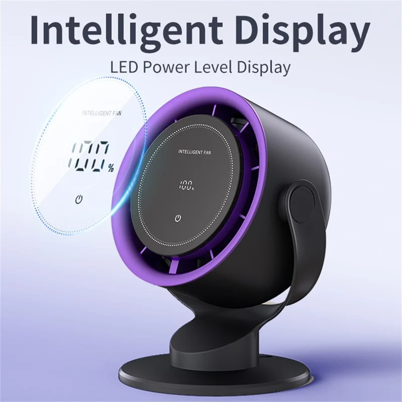 K804 Touch Screen Desktop Fan 100 Speeds Adjustable Cooling Fan with Digital Display - White