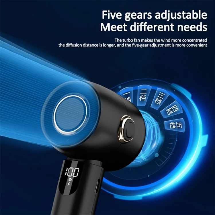 Ventilateur portable USB-C N28 Turbine avec charge silencieuse (Batterie intégrée de 1200 mAh) - Blanc
