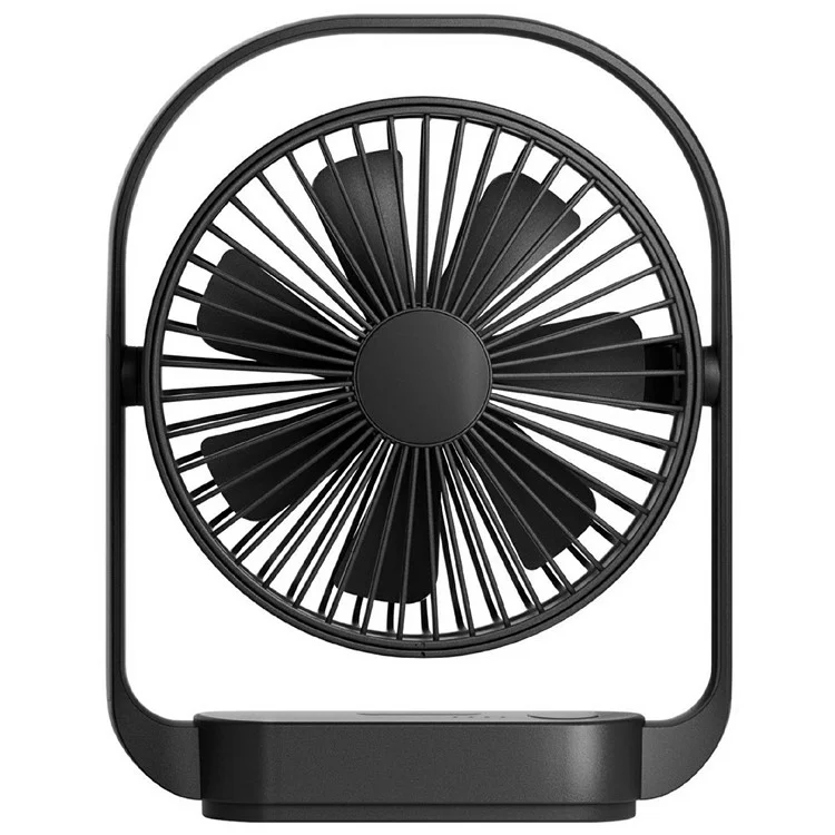 Ventilateur de bureau LK-006 4 Vitesses Réglable Mini Ventilateur Rechargeable avec Veilleuse (Batterie Intégrée de 2000mAh) - Noir