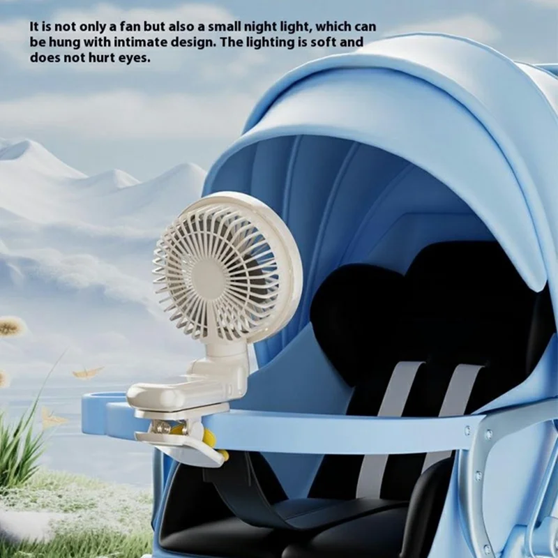 GF12 Multifunctional Oscillating Fan with Light Rechargeable 3600mAh Desk Wall Mounted Fan - Blue
