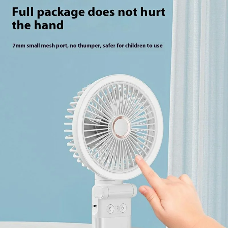 GF12 Multifunctional Oscillating Fan with Light Rechargeable 3600mAh Desk Wall Mounted Fan - Blue