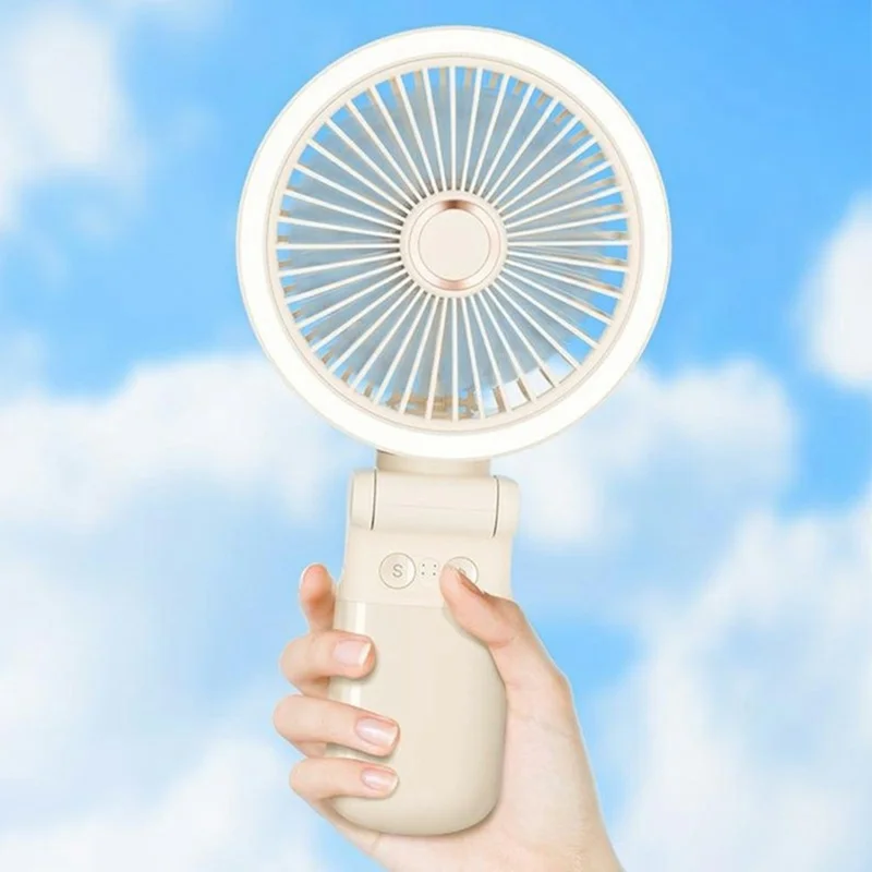 GF12 Multifunctional Oscillating Fan with Light Rechargeable 3600mAh Desk Wall Mounted Fan - Blue