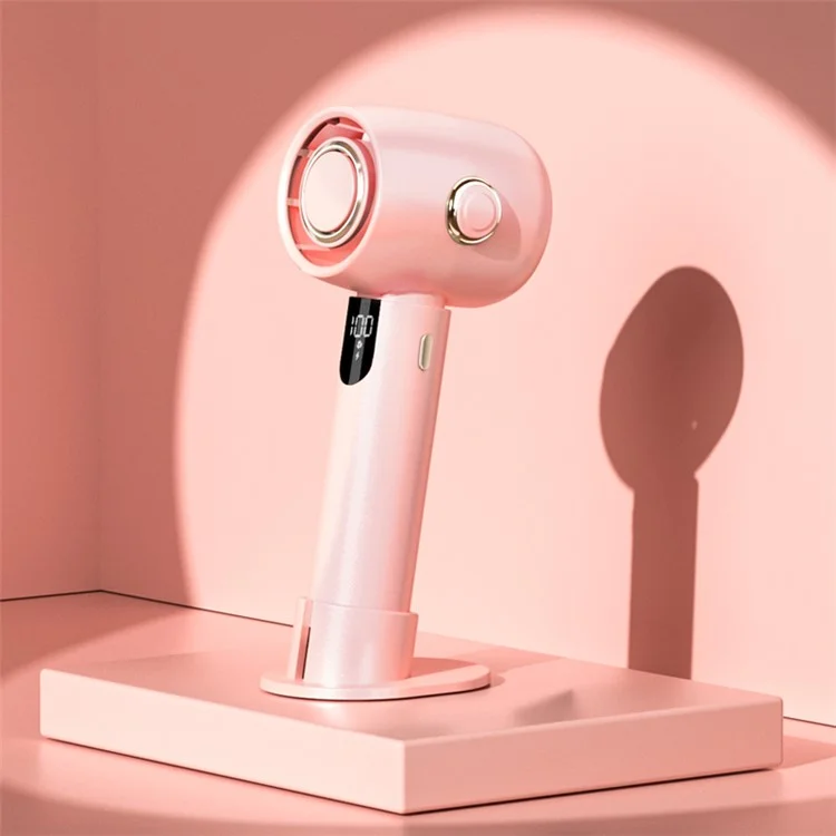 Портативный вентилятор N28 Mini Summer Cooler Desktop Fan Turbine Handheld Fan с зарядкой через USB-C (встроенный аккумулятор емкостью 2000 мАч) - розовый