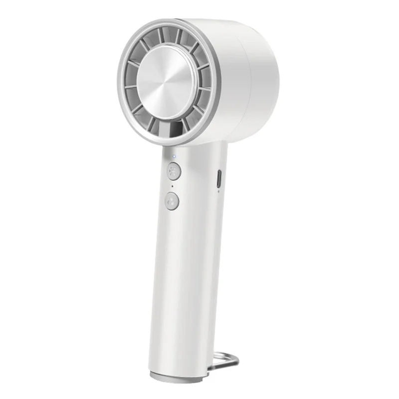 Handheld Cooling Fan USB Rechargeable Turbo Fan Portable High Speed Fan with Ice Compress Cooling Design - White