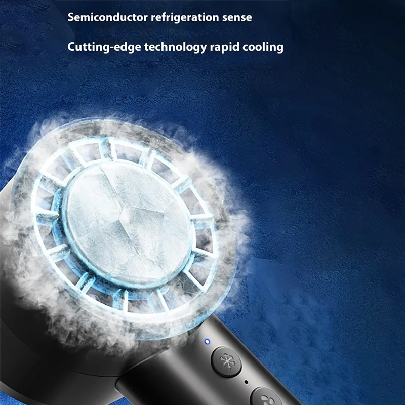 Handheld Cooling Fan USB Rechargeable Turbo Fan Portable High Speed Fan with Ice Compress Cooling Design - White