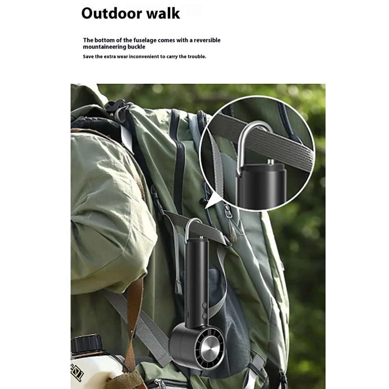 Handheld Cooling Fan USB Rechargeable Turbo Fan Portable High Speed Fan with Ice Compress Cooling Design - White