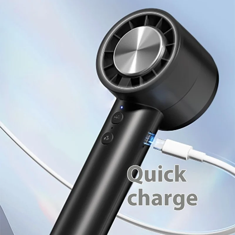 Handheld Cooling Fan USB Rechargeable Turbo Fan Portable High Speed Fan with Ice Compress Cooling Design - White