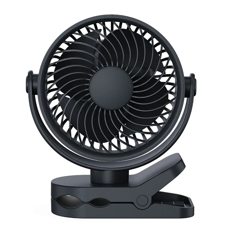 RD23 Ventilatore da Tavolo con Clip Silenzioso Oscillante Ricaricabile via USB con Circolazione d'Aria - Nero