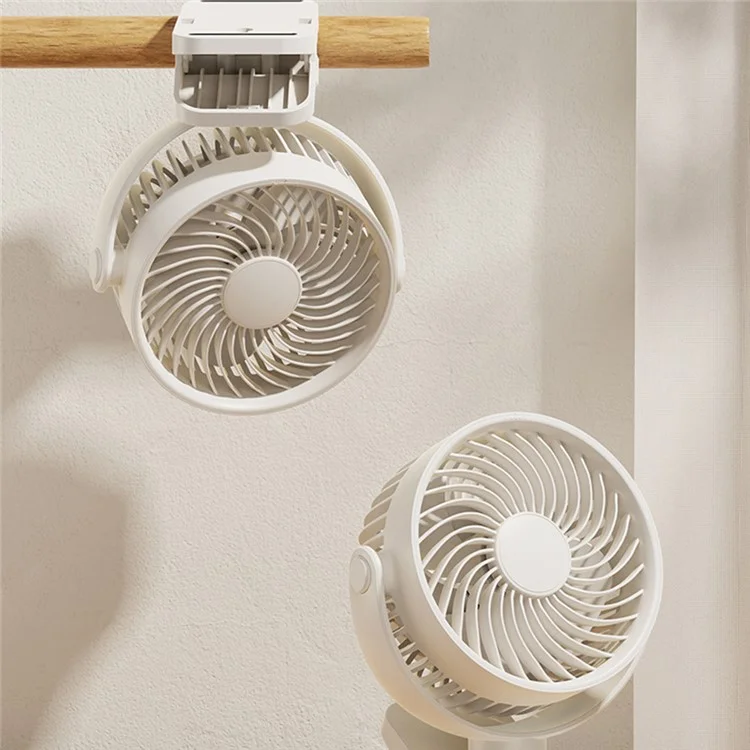 RD23 Ventilatore da Tavolo con Clip Silenzioso Oscillante Ricaricabile via USB con Circolazione d'Aria - Nero