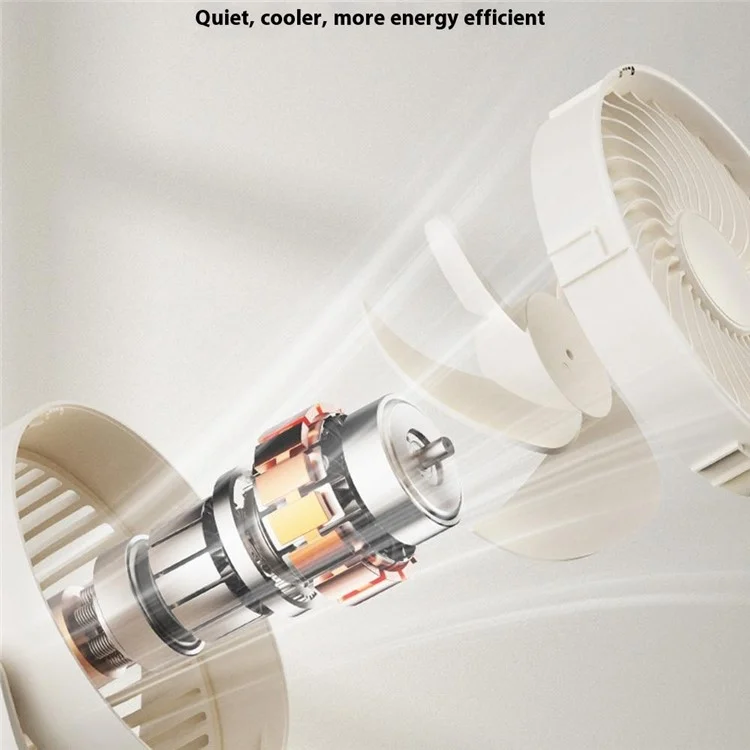 RD23 Ventilatore da Tavolo con Clip Silenzioso Oscillante Ricaricabile via USB con Circolazione d'Aria - Nero