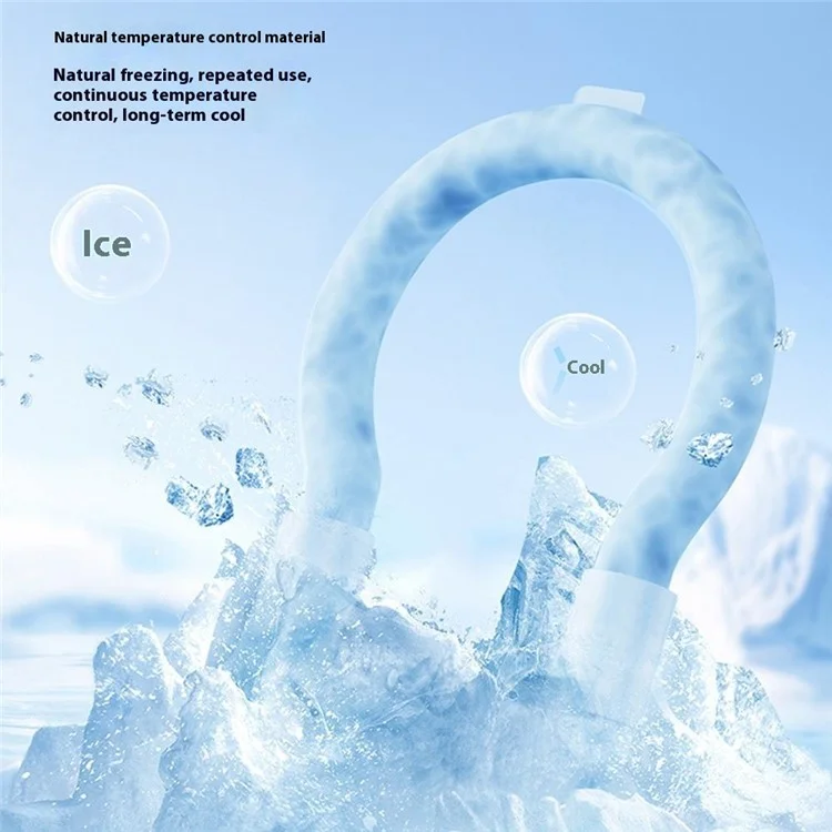 F94 Outdoor Sports Hands Free Neck Fan 3 Speeds Adjustable Flexible Cooling Neckband  - Blue