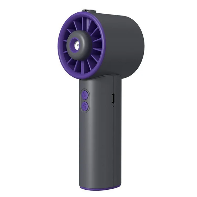 Ventilador portátil de mano S18 con nebulización, 3 velocidades, recargable y de sobremesa - Gris