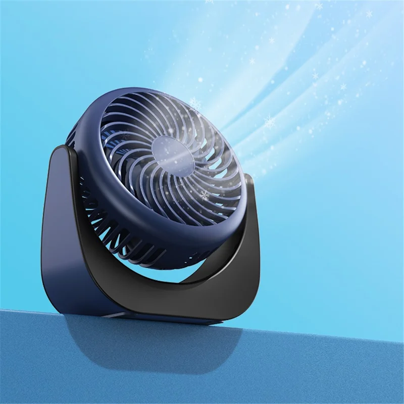 F002 Rechargeable Summer Mini Desktop Fan Cooler 360-degree Rotatable 3-Speed Cooling Fan - White