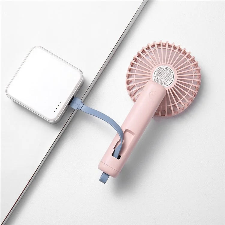 Ventilatore tascabile F20 rotante portatile USB ricaricabile con 3 velocità di raffreddamento - Rosa