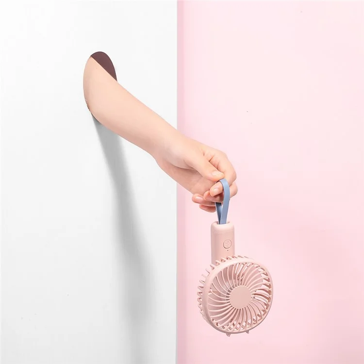 Ventilatore tascabile F20 rotante portatile USB ricaricabile con 3 velocità di raffreddamento - Rosa