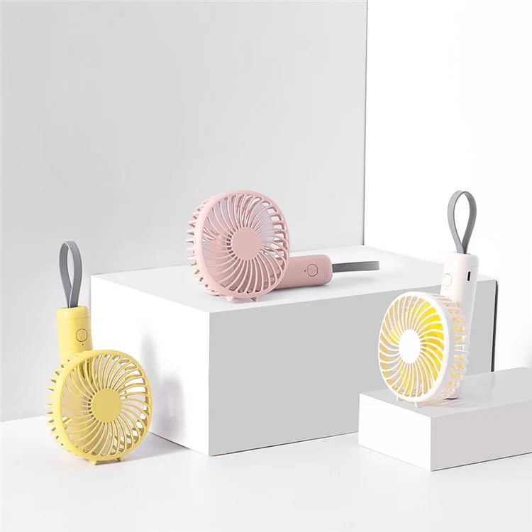 Ventilateur de poche F20 rotatif portable rechargeable USB à 3 vitesses - Vert noirâtre