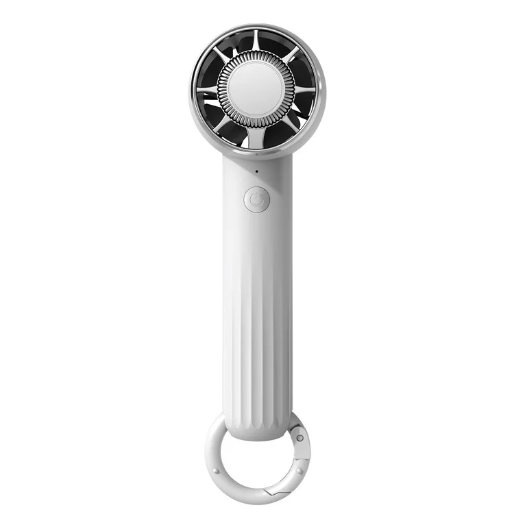 WT14 Mini Handheld Fan Portable 3 Speed Brushless Motor Mute Cooling Fan for Outdoor / Desktop Use - White