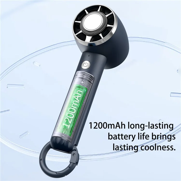 WT14 Mini Handheld Fan Portable 3 Speed Brushless Motor Mute Cooling Fan for Outdoor / Desktop Use - White