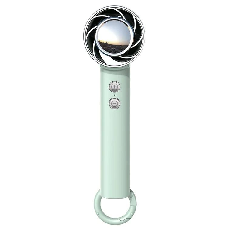 WT16 Ventilateur de poche pliable portable à faible bruit pour voyage en extérieur, utilisation à domicile et bureau - Vert clair
