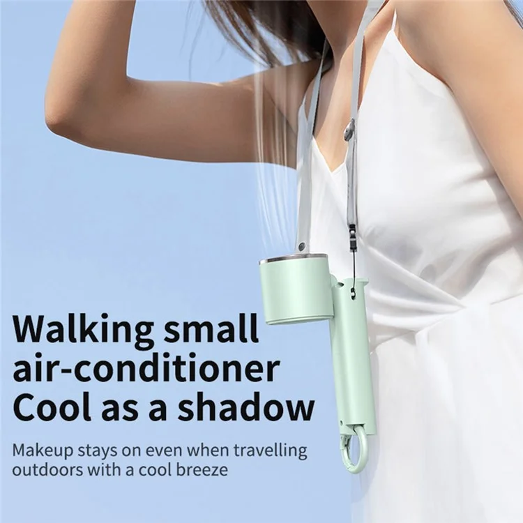 WT16 Ventilateur de poche pliable portable à faible bruit pour voyage en extérieur, utilisation à domicile et bureau - Vert clair