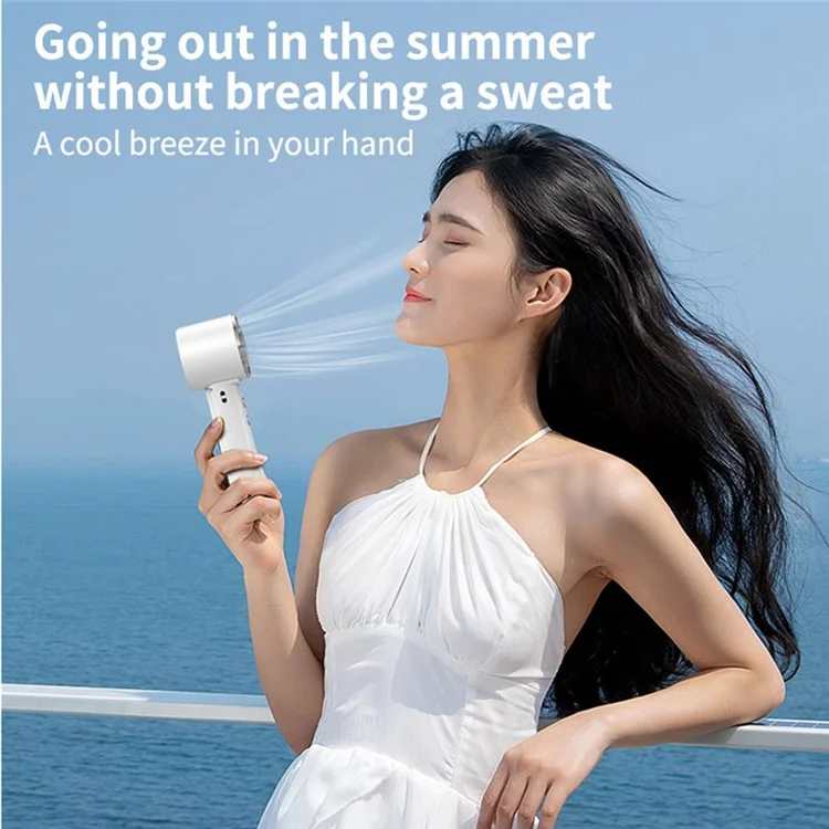 WT16 Ventilateur de poche pliable portable à faible bruit pour voyage en extérieur, utilisation à domicile et bureau - Vert clair