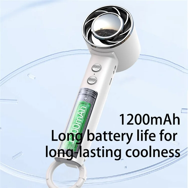 WT16 Ventilateur de poche pliable portable à faible bruit pour voyage en extérieur, utilisation à domicile et bureau - Vert clair