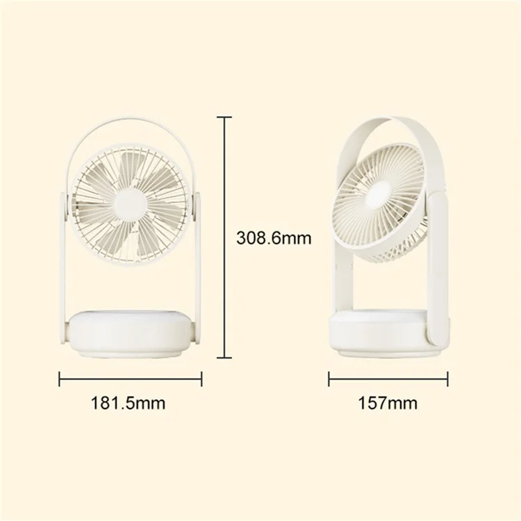 F62 Mur de Voyage à Domicile Suspendu Ventilateur D'été Color Fan de Bureau USB Charge Avec Fonction de Lumière de Nuit - Vert